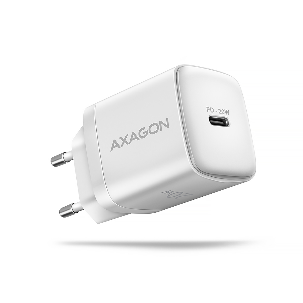 AXAGON Wallcharger 1x port USB-C, PD3.0 / PPS /QC4+/AFC/FCP/Apple, 20W - ACU-PD20W