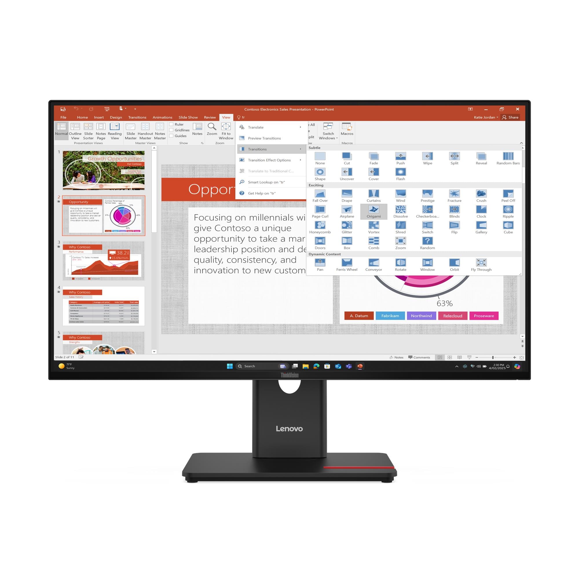 Lenovo - T27-40 - 27 " - IPS - 16:9 - 120 Hz - 6 ms - 1920 x 1080 pixels - 300 cd/m² - HDMI ports quantity 1 - Black - Warranty 36 month(s)