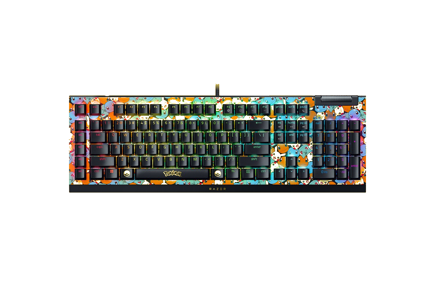 Razer - BlackWidow V4 X - Mechanical Gaming Keyboard - Wired - US - Green Mechanical Switches - Pokémon Edition - Chroma RGB