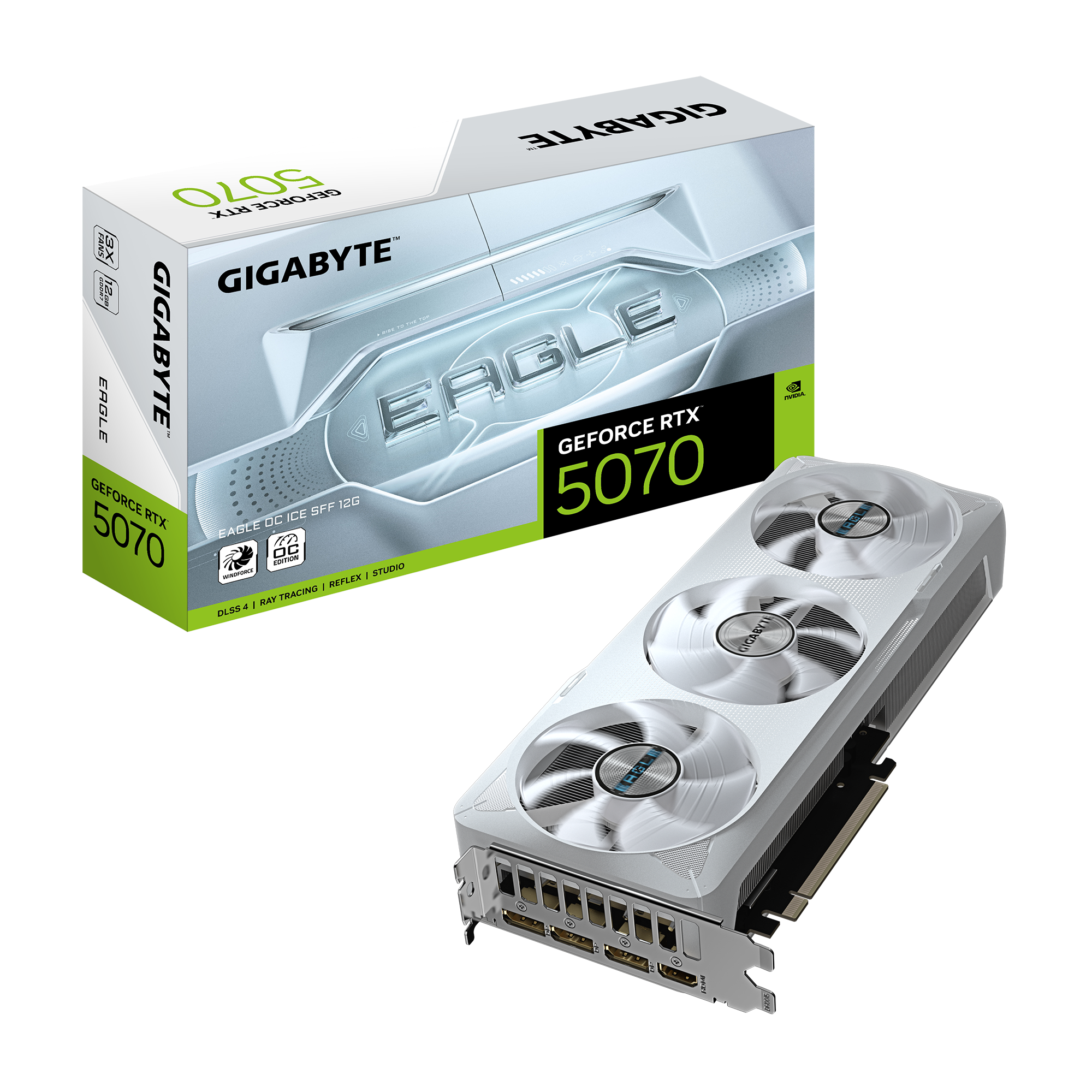 Gigabyte GeForce RTX 5070 EAGLE OC ICE SFF 12G - NVIDIA - 12 GB - GeForce RTX 5070 - HDMI ports quantity 1 - PCI-E 5.0