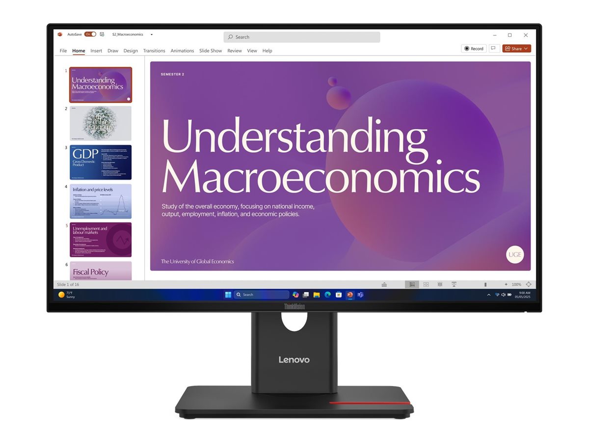 Lenovo - ThinkVision T24D-40 - 23.8 " - IPS - 16:9 - 120 Hz - 4 ms - 1920 x 1080 pixels - 250 cd/m² - HDMI ports quantity 1 - Eclipse Black - Warranty 36 month(s)