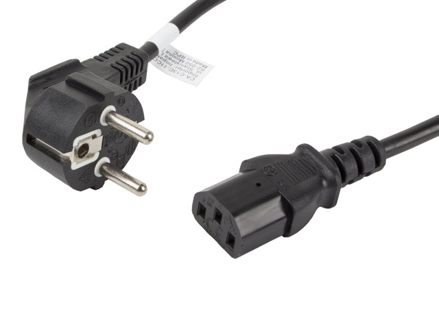 Lanberg - CEE 7/7 to IEC 320 C13 Power Cord - CA-C13C-11CC-0018-BK