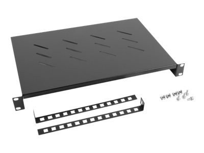 Lanberg 19" fixed shelf 1U/483x300mm, max load capacity up to 25kg - AK-1004-B - Black