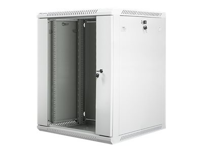 Lanberg - Rack cabinet 19" wall-mount 15U/600x600 (flat pack) with glass door - WF01-6615-10S - Grey