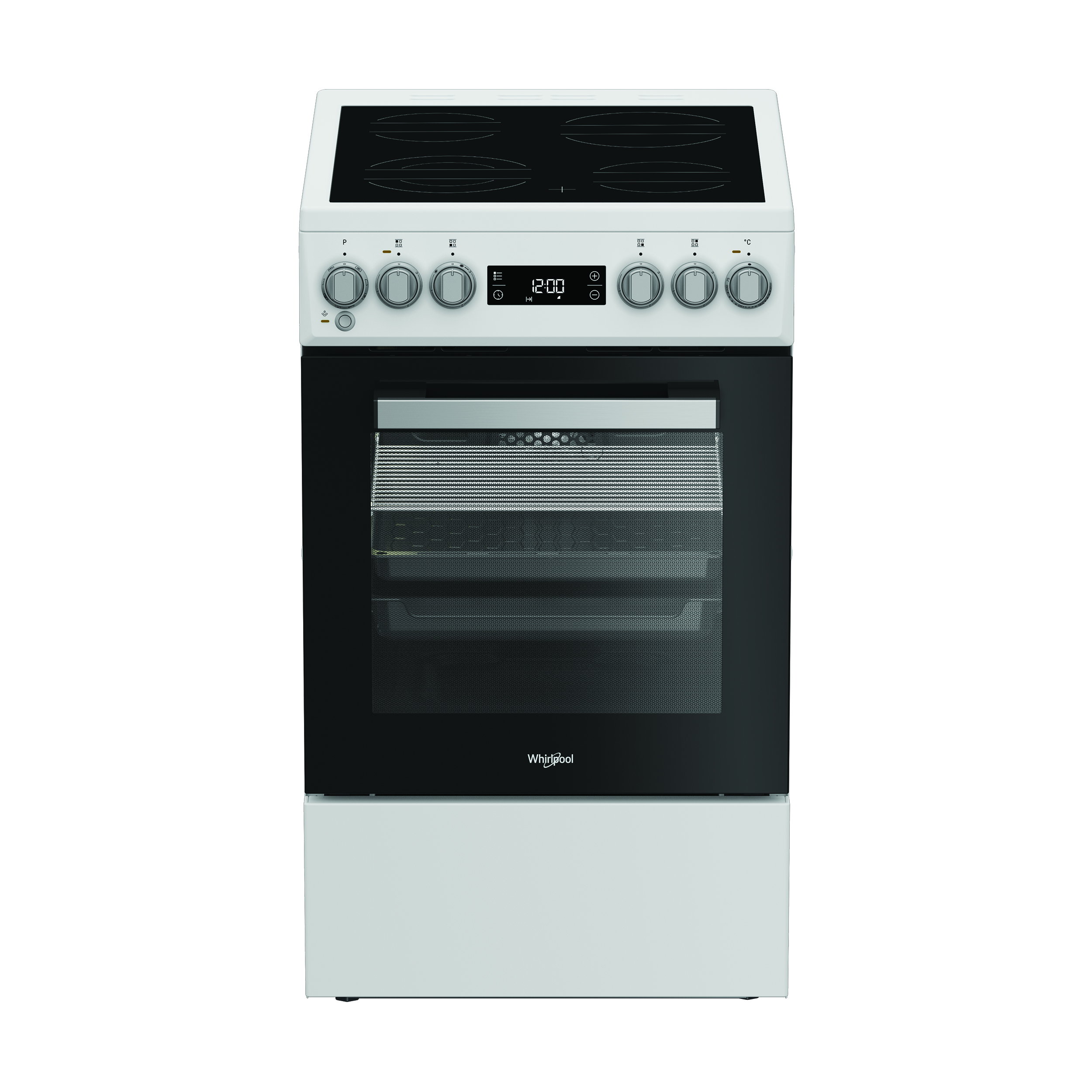 Whirlpool Cooker - Whirlpool - Hob type Vitroceramic - Oven type Electric - White - Width 50 cm - Depth 60 cm - 60 L