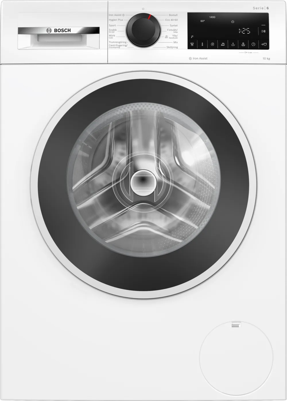 Bosch Washing Machine - WGG254ZWSN - Energy efficiency class A - Front loading - Washing capacity 10 kg - 1400 RPM - Depth 63 cm - Width 60 cm - Display - LED - Steam function - White