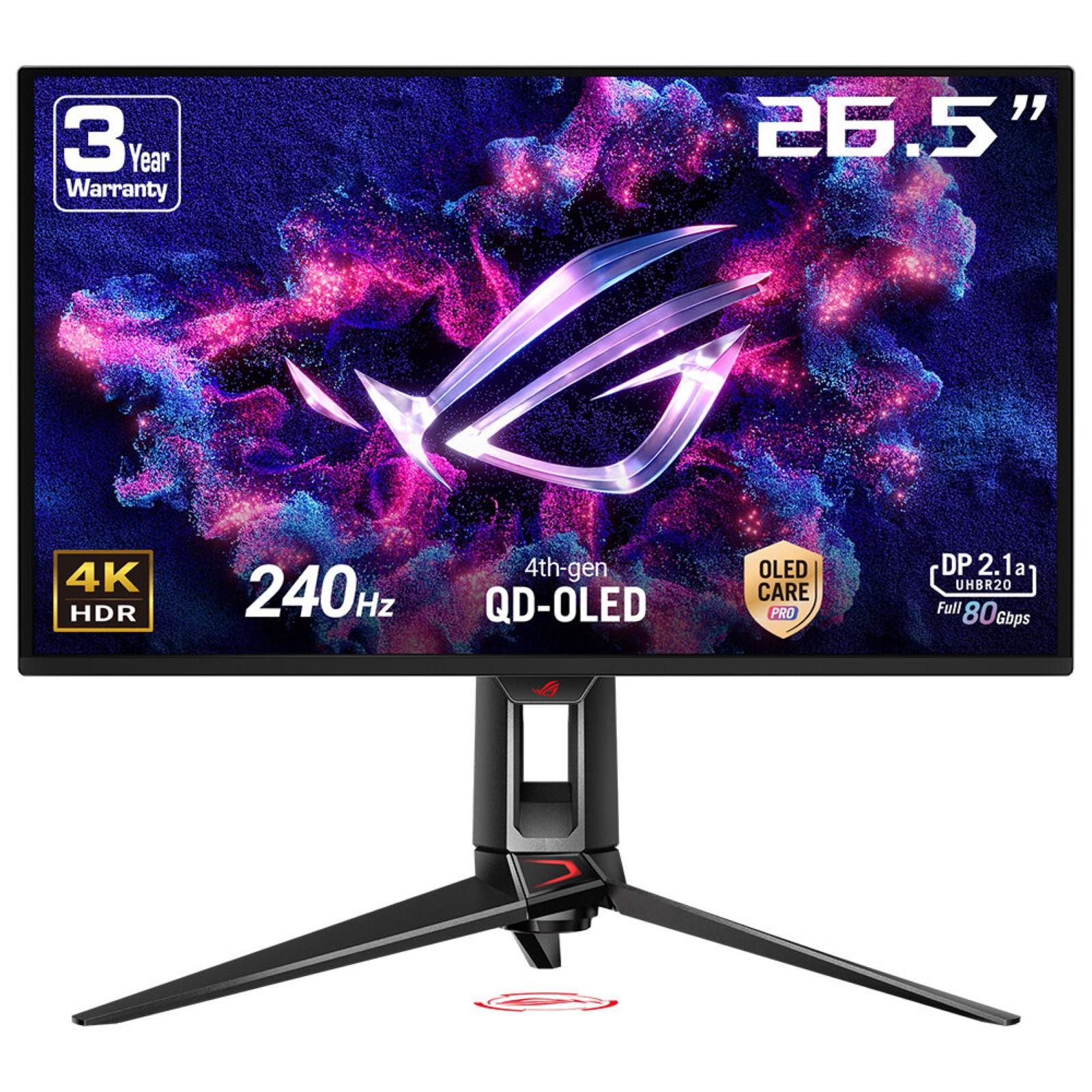 Monitor|ASUS|26.5 "|3840 x 2160 pixels|4K Ultra HD|Native aspect ratio 16:9|QD-OLED|Flat|90LM0B30-B01971