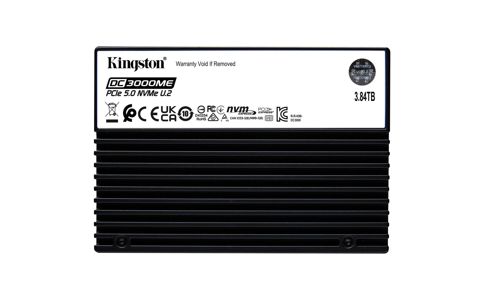 SSD|KINGSTON|SSD series DC3000ME|3.84TB|NVMe|NAND flash technology 3D TLC|Write speed 5800 MBytes/sec|Read speed 14000 MBytes/sec|Form Factor U.2|TBW 7.008 TB|MTBF 2000000 hours|SEDC3000ME/3T8