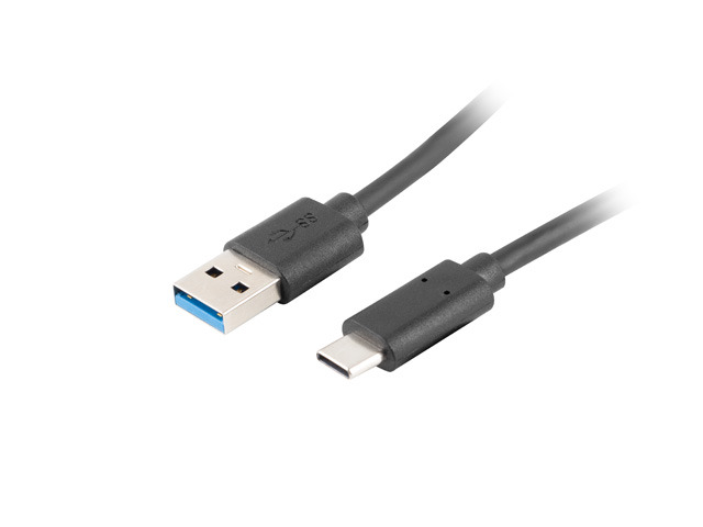 Lanberg - USB Type-C to USB Type-A 3.1 Cable, 1.8 m - CA-USBO-31CU-0018-BK - USB Type-C to USB Type-A