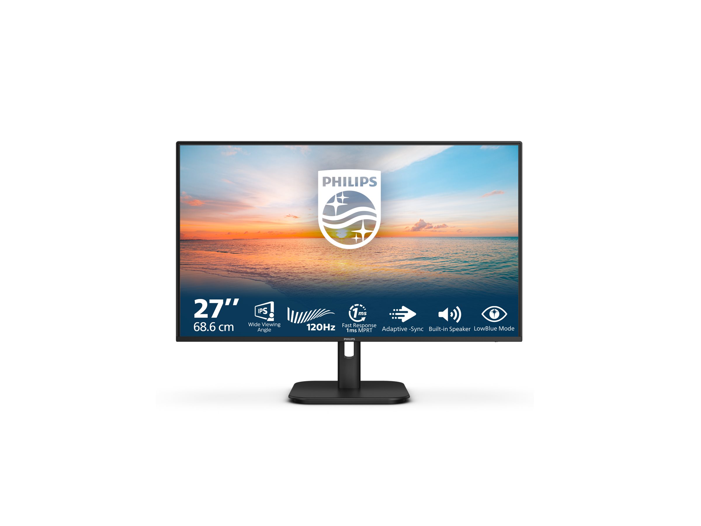 Philips - 27E1N1200A/00 - 27 " - IPS - FHD - 16:9 - 120 Hz - 4 ms - 1920 x 1080 pixels - 300 cd/m² - HDMI ports quantity 1 - Black