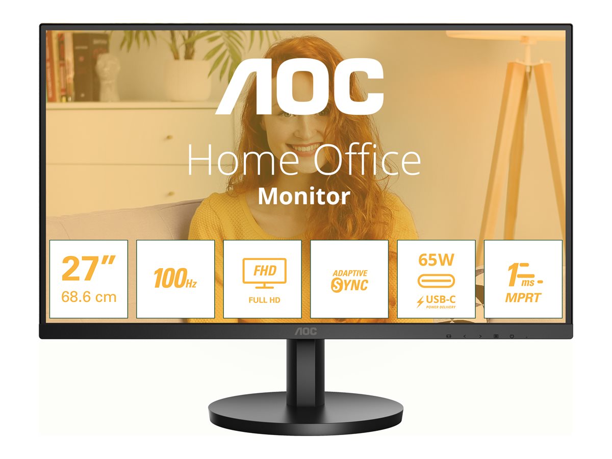 AOC - 27B3CA2 - 27 " - IPS - FHD - 16:9 - 100 Hz - 1 ms - 1920 x 1080 pixels - 250 cd/m² - HDMI ports quantity 1 - Black