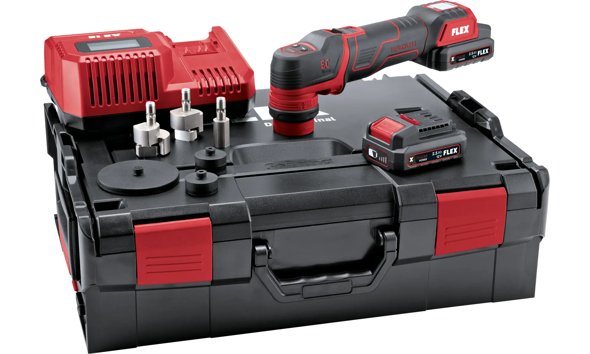 Flex The smart cordless polisher 12 V, rotary and random orbital free-running - PXE 80 12-EC/2.5 SET