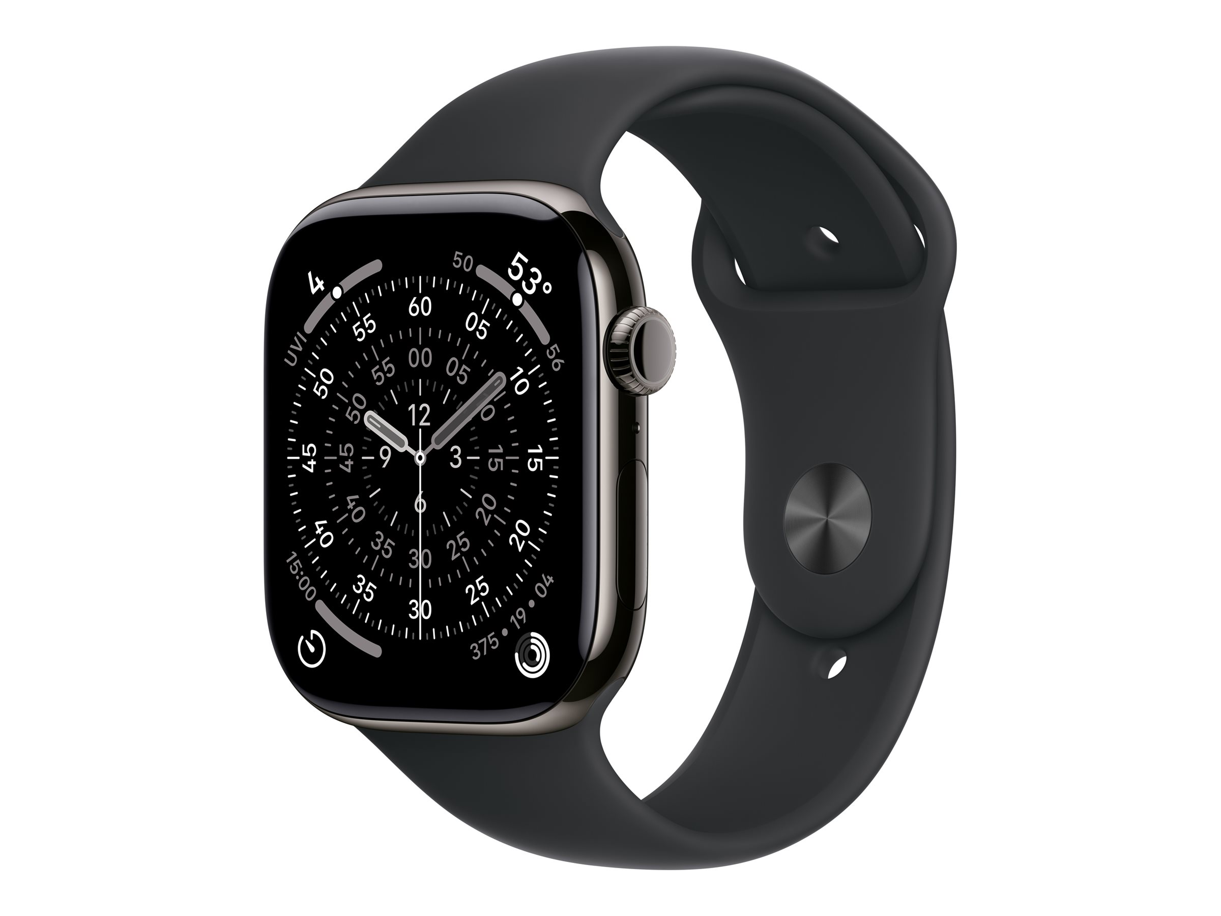 Apple Watch Series 11 GPS + Cellular 46mm Slate Titanium Case with Black Sport Band - M/L - Apple