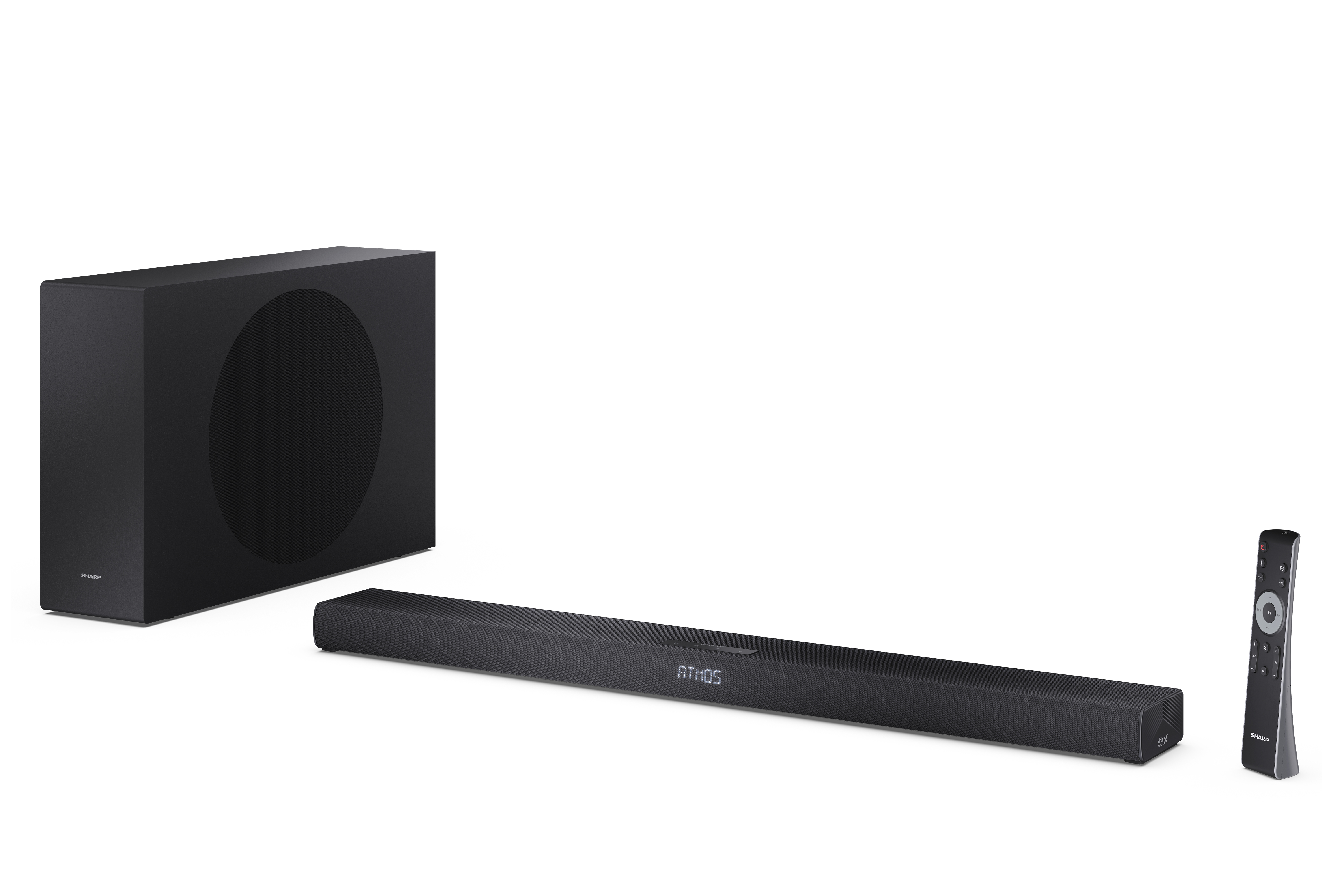 Sharp 2.1ch Ultra-slim Dolby Atmos/DTS Virtual: X Soundbar with Wireless Subwoofer - HT-SBW320 - 360 W - Bluetooth - Black - Wireless connection