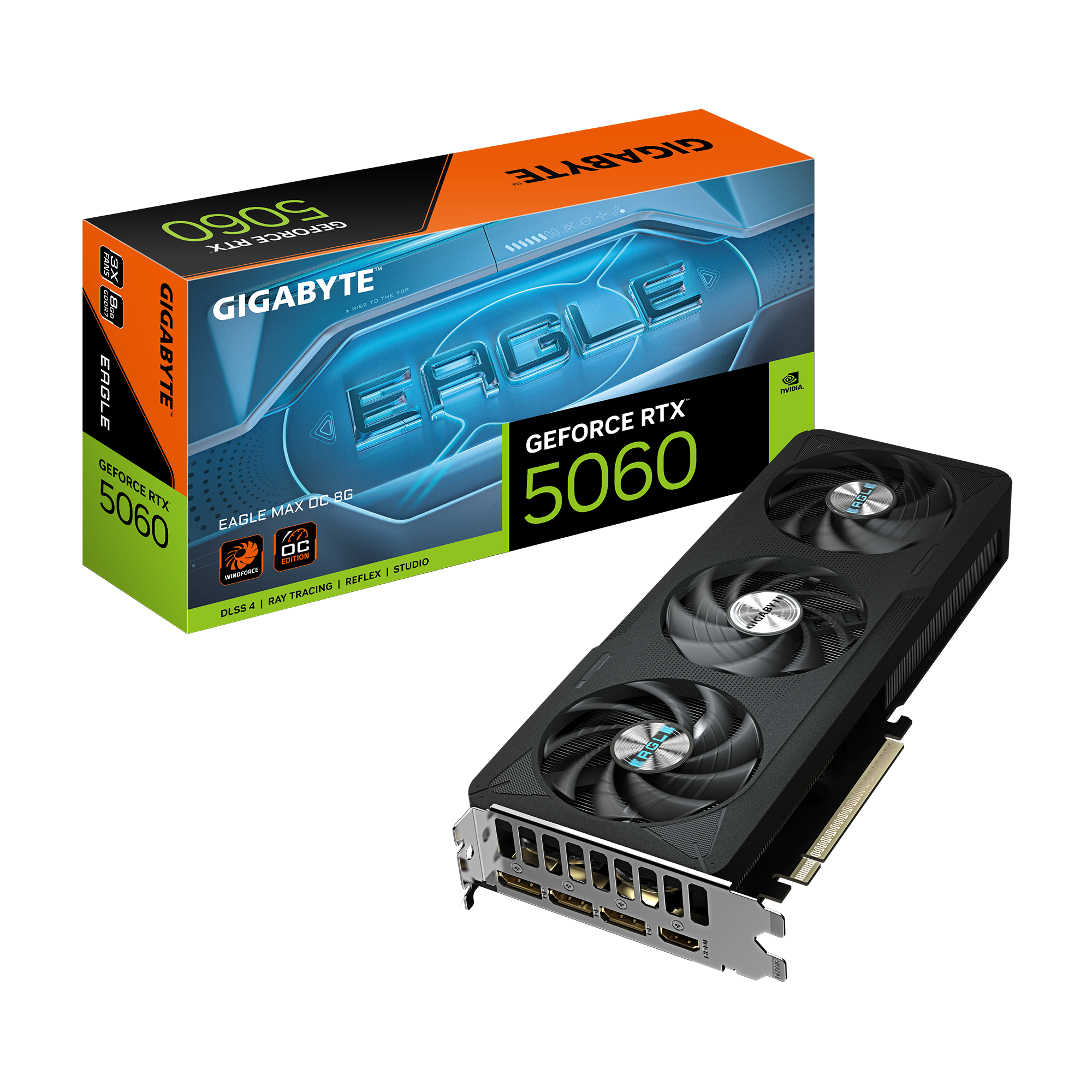 Gigabyte GeForce RTX 5060 EAGLE MAX OC 8G - NVIDIA - 8 GB - GeForce RTX 5060 - GDDR7 - HDMI ports quantity 1 - PCI-E 5.0