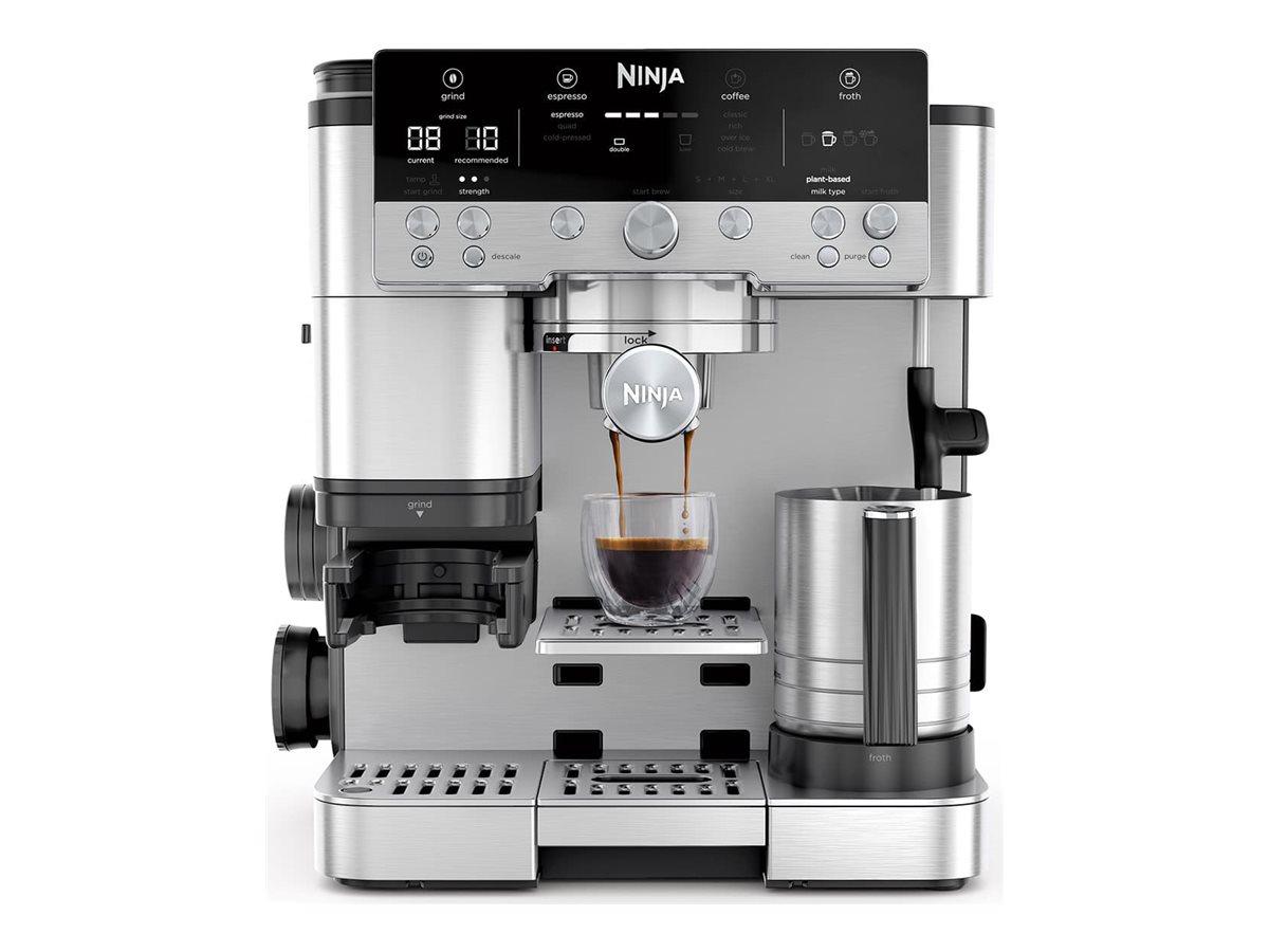 NINJA Espresso Coffee Maker - ES601EU Luxe Café Premier - Pump pressure 11 bar - Built-in milk frother - Ground - 1650 W - Black/Stainless Steel