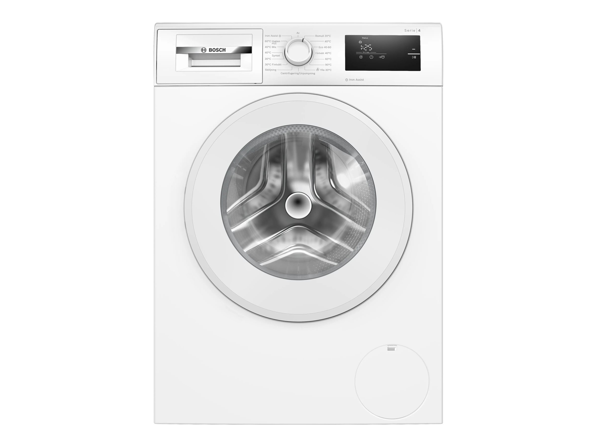 Bosch Washing machine - WAN2808LSN - Energy efficiency class A - Front loading - Washing capacity 8 kg - 1400 RPM - Depth 63 cm - Width 60 cm - Display - LED - Steam function - White