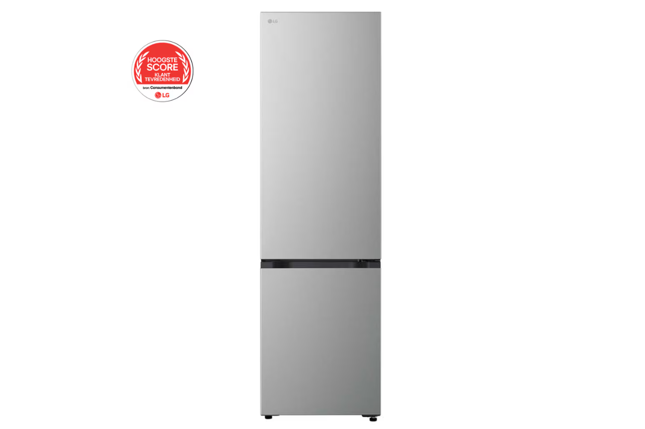 LG Refrigerator - GBBS322CPY - Energy efficiency class C - Free standing - Combi - Height 203 cm - Fridge net capacity 262 L - Freezer net capacity 113 L - Display - 34 dB - Prime Silver