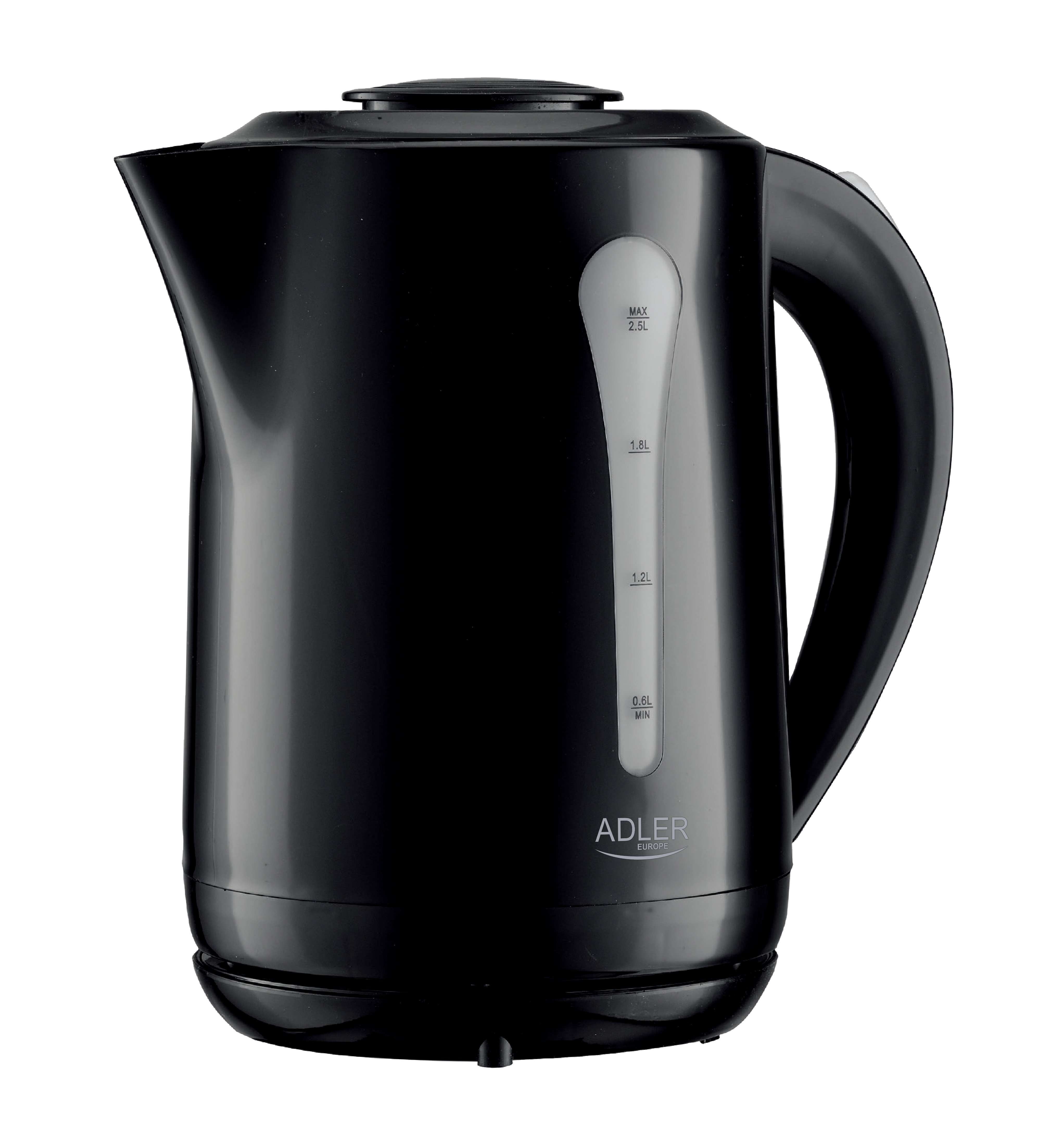 Adler - Kettle - AD 1244 - Electric - 1850 W - 2.5 L - Plastic - 360° rotational base - Black