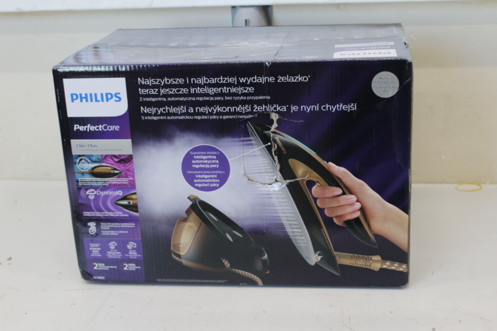 SALE OUT.  - Philips PerfectCare Elite Ironing system - GC9682/80 - Iron - 2700 W - Water tank capacity 1800 ml - Continuous steam 165 g/min - Black - DAMAGED PACKAGING