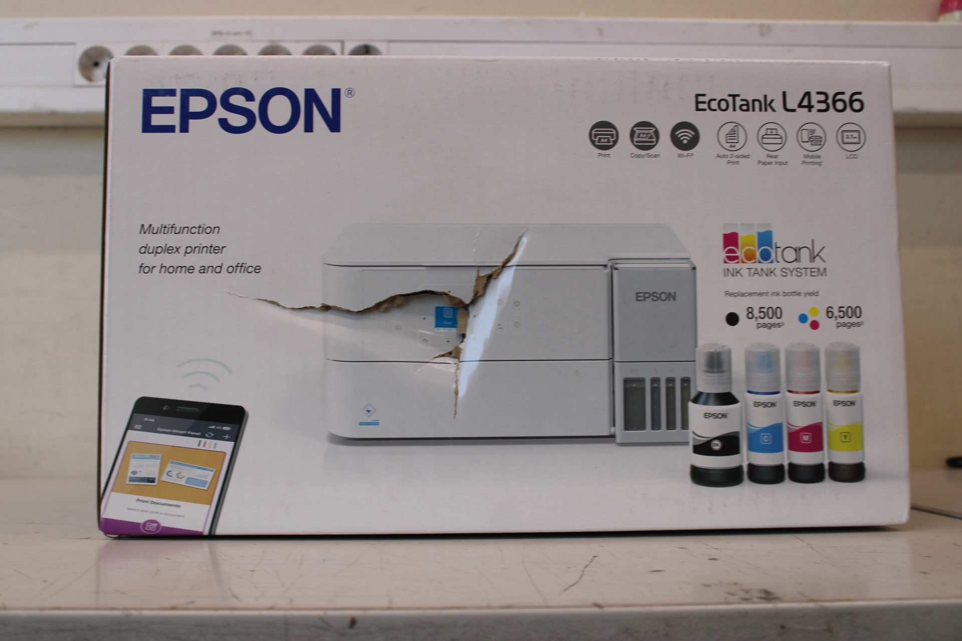 SALE OUT. Epson Multifunctional printer - EcoTank L4366 - Inkjet - Colour - A4 - Wi-Fi - DAMAGED PACKAGING