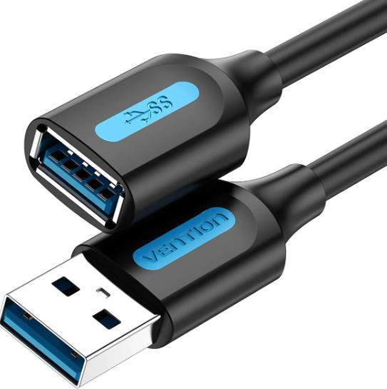 CABLE USB3.0 MALE TO FEMALE/1M BLACK CBHBF VENTION