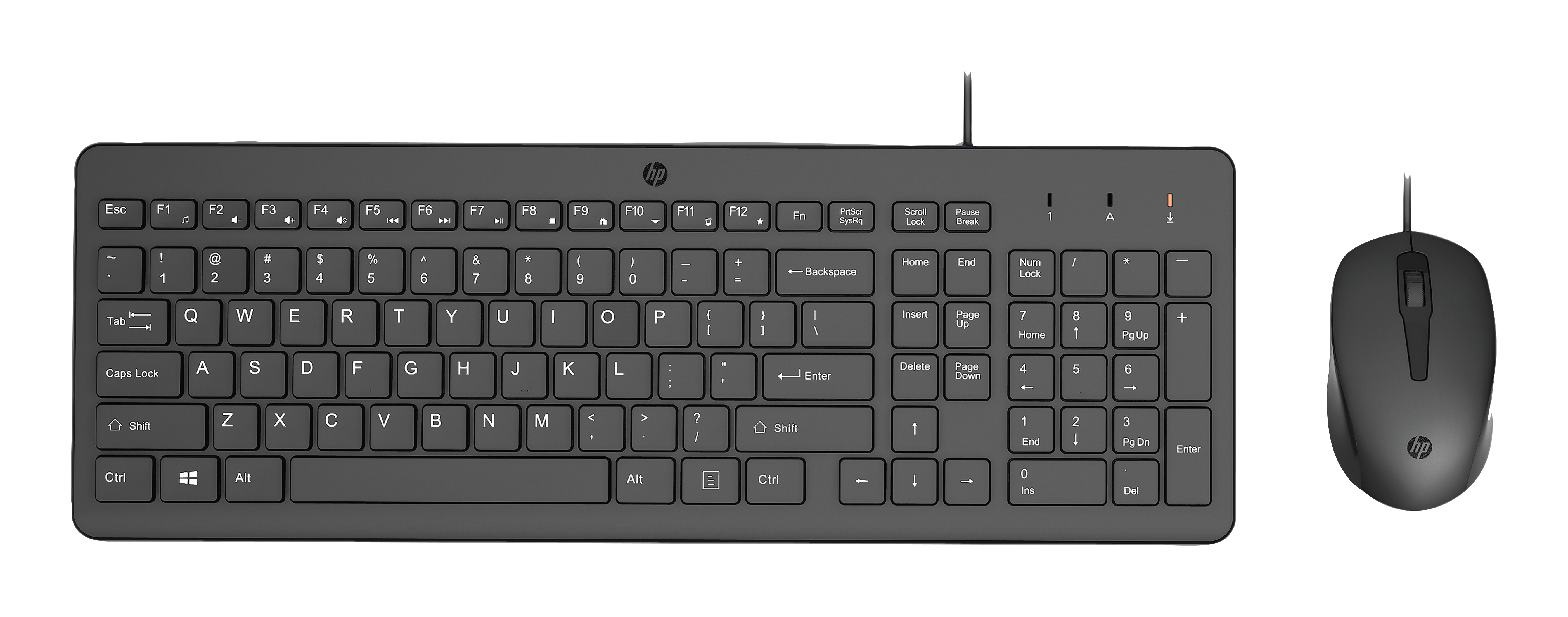 HP 150 USB Wired Mouse Keyboard Combo - Black - US ENG