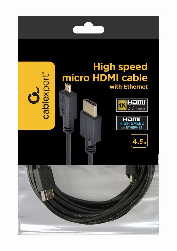 CABLE HDMI-MICRO HDMI 4.5M/V.2.0 BLK CC-HDMID-15 GEMBIRD