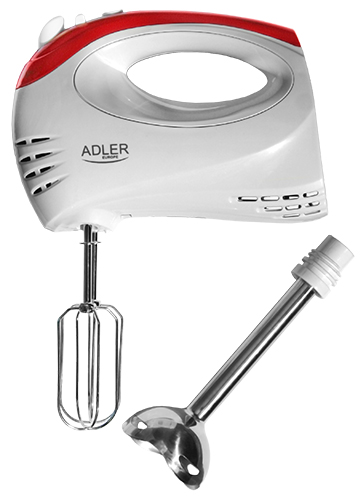 Adler - Mixer - AD 4212 - Hand Mixer - 300 W - Number of speeds 5 - Turbo mode - White