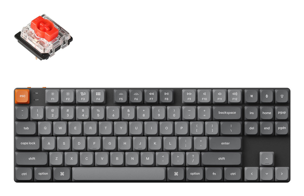 Keychron K1 Max RGB - US Layout - Hot-Swappable Low Profile Gateron Red Wireless Keyboard