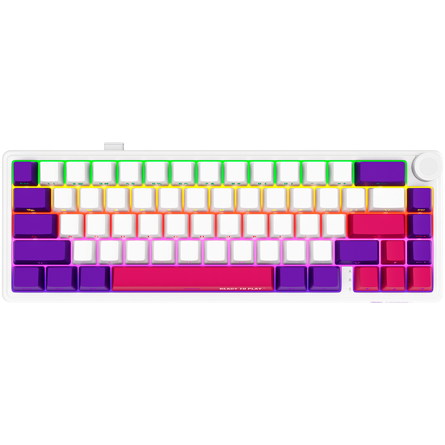 LORGAR KBP70MW, Wireless 65% Mechanical Gaming Keyboard Pro, White, EN layout