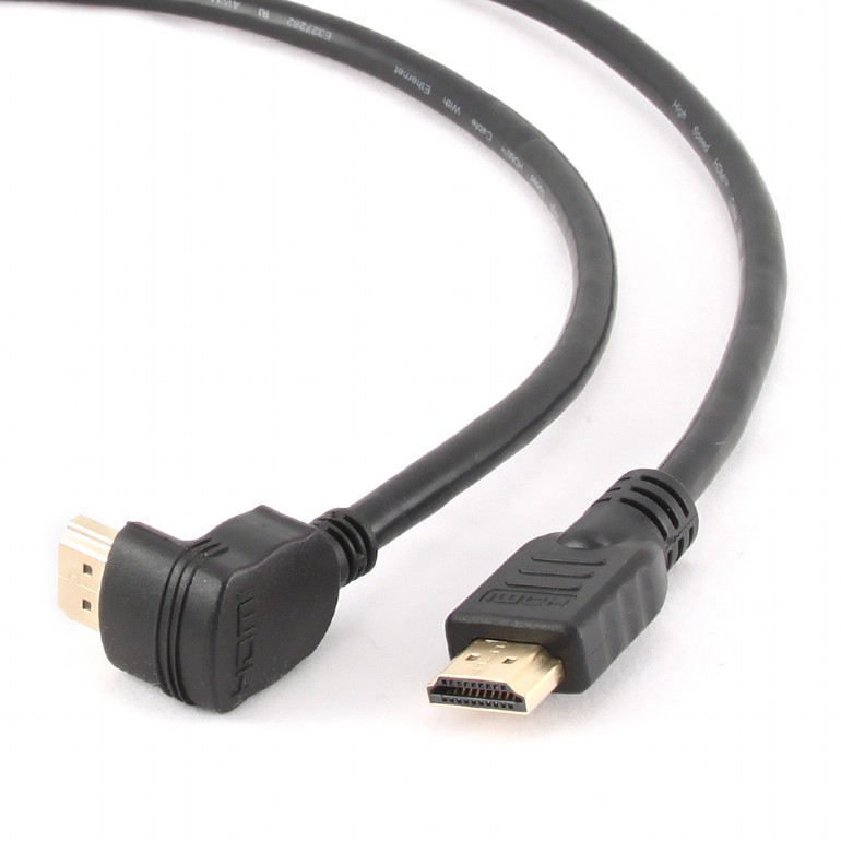 Cablexpert - HDMI High speed 90 degrees male to straight male connectors cable, 19 pins gold-plated connectors - CC-HDMI490-6 - HDMI 19pin male - HDMI 90 degrees male - 1.8 m