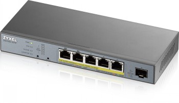 ZYXEL GS1350-6HP, 6 PORT MANAGED CCTV POE SWITCH, LONG RANGE, 60W, 802.3BT (1 YEAR NCC PRO PACK LICENSE BUNDLED)