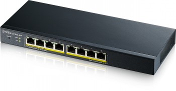 ZYXEL GS1900-8HP, 8-PORT GBE L2 POE SMART SWITCH, 802.3AT, DESKTOP, FANLESS, 70 WATT