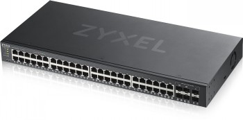 ZYXEL GS1920-48V2, 50 PORT SMART MANAGED SWITCH 48X GIGABIT COPPER AND 4X GIGABIT DUAL PERS., HYBRID MODE, STANDALONE OR NEBULAFLEX CLOUD