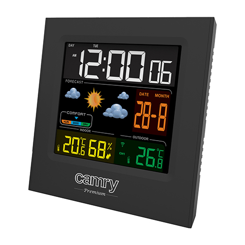 Camry - Weather station - CR 1166 - Black - Date display