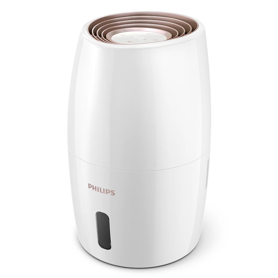 Philips - HU2716/10 - Humidifier - 17 W - Water tank capacity 2 L - Suitable for rooms up to 32 m² - NanoCloud evaporation - Humidification capacity 200 ml/hr - White