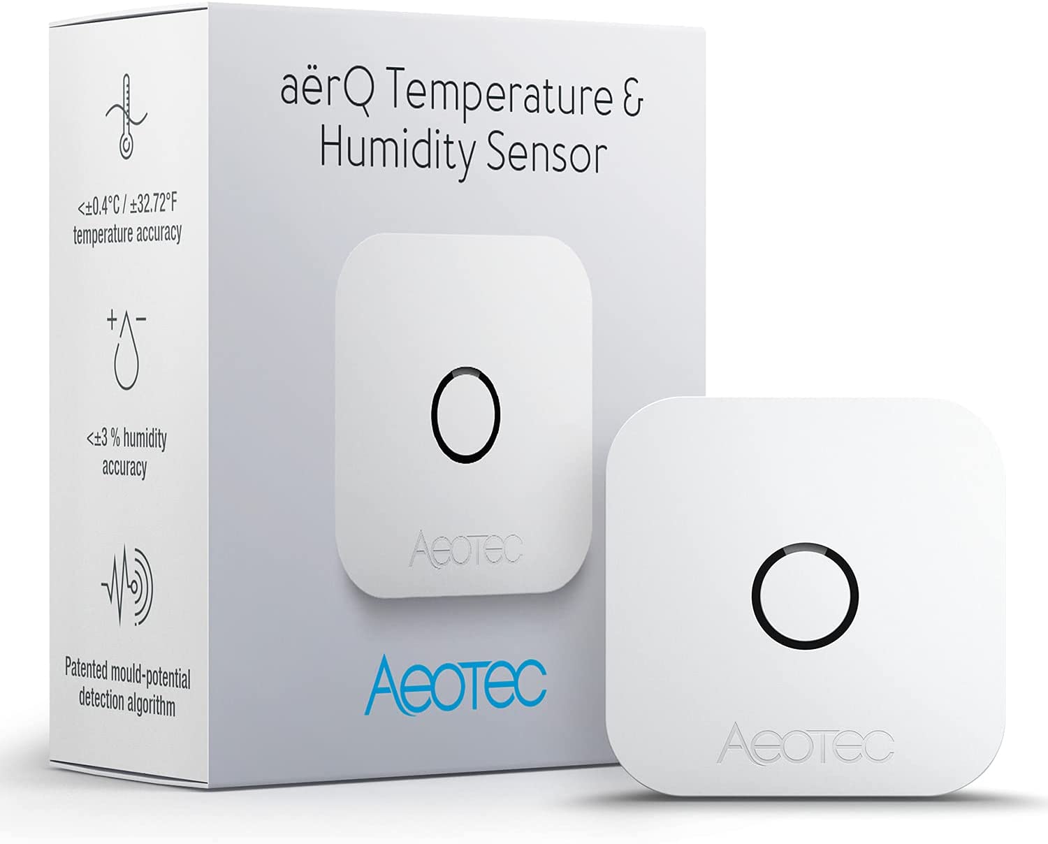 Aeotec aërQ Temperature & Humidity Sensor, Z-Wave Plus - AEOTEC - Temperature and  Humidity Sensor - aërQ