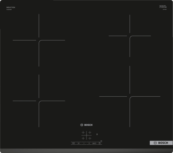 Bosch - Hob - PUE63KBB6E - Induction - Number of burners/cooking zones 4 - Touch - Timer - Black