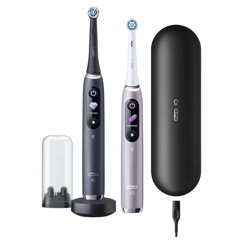 Oral-B - Electric Toothbrush - iO 9 Series Duo - Rechargeable - For adults - Number of brush heads included 2 - Number of teeth brushing modes 7 - Black Onyx/Rose