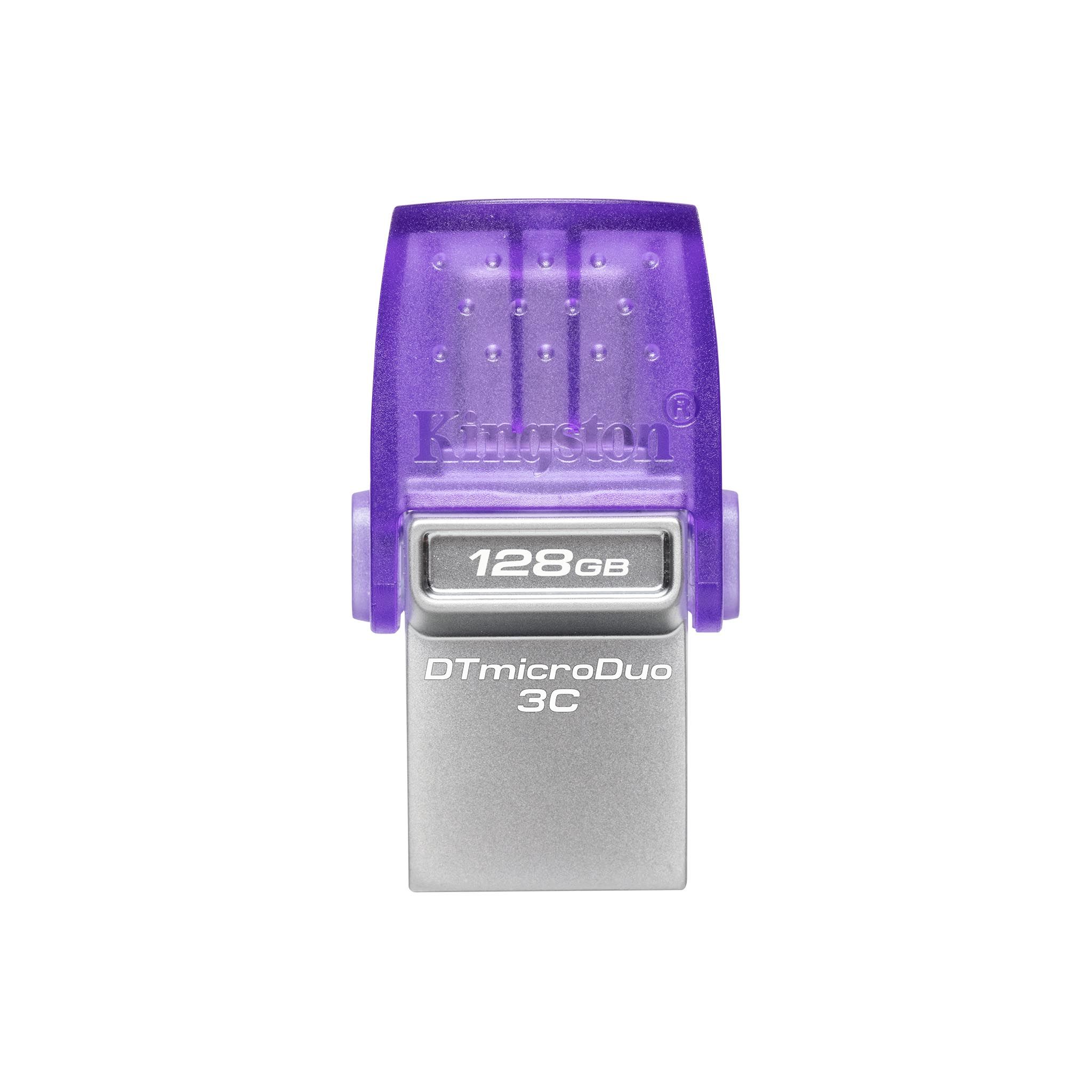 Kingston - DataTraveler - DT Micro Duo 3C - 128 GB - USB Type-C and Type-A - Purple