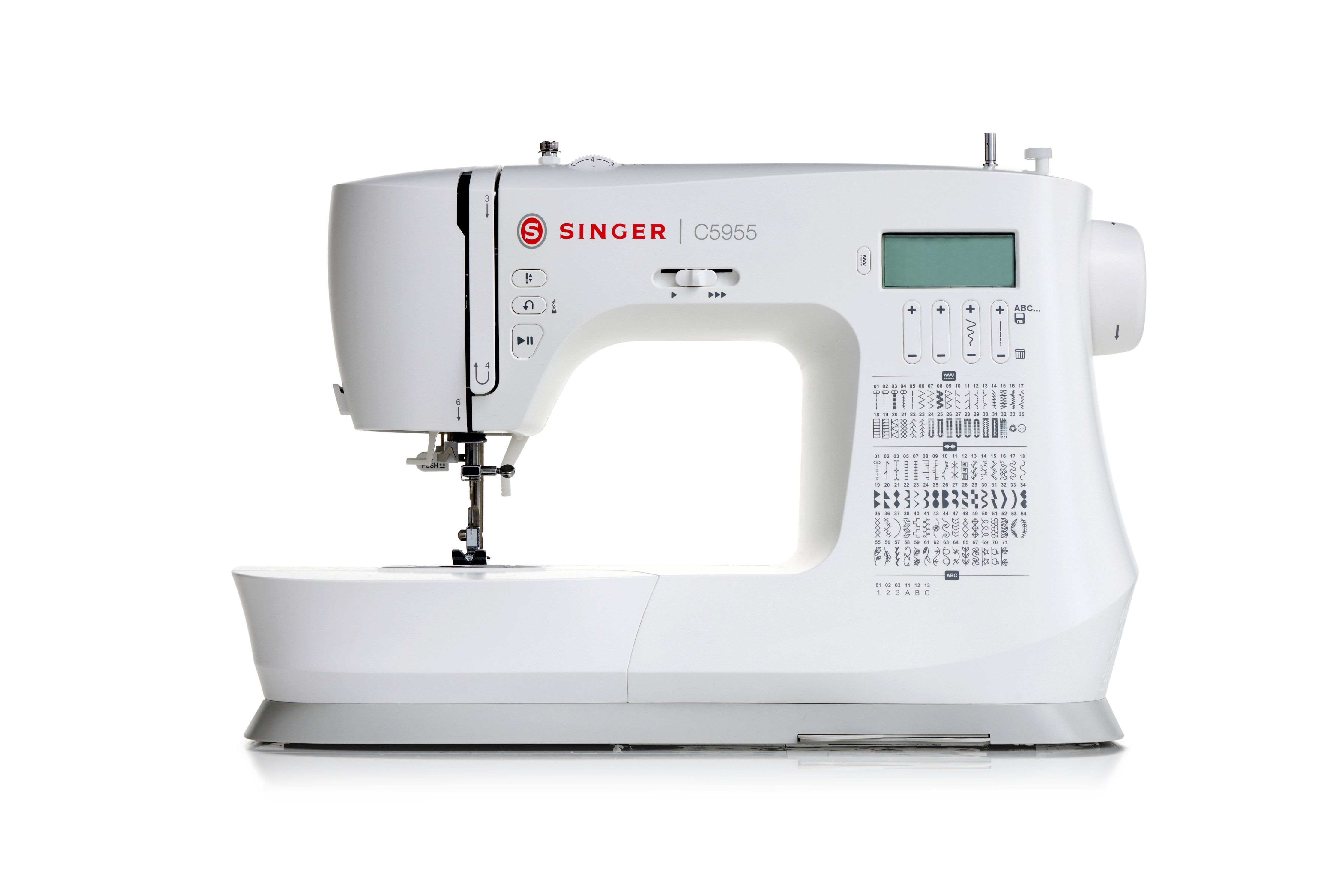 Singer - Sewing Machine - C5955 - Number of stitches 417 - Number of buttonholes 8 - White