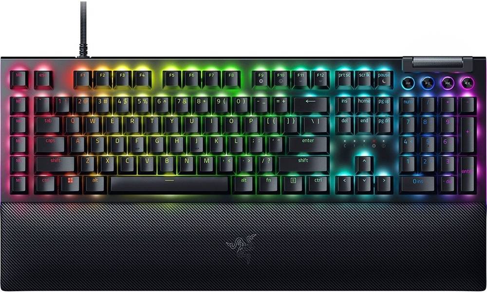 Razer - BlackWidow V4 - Mechanical Gaming keyboard - Wired - RGB LED light - US - Yellow Switches - Black
