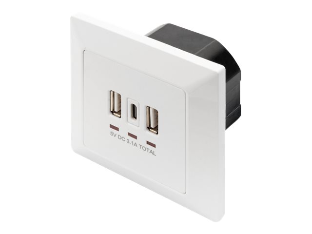 Digitus - Socket with USB A & USB-C Ports, flush mounted