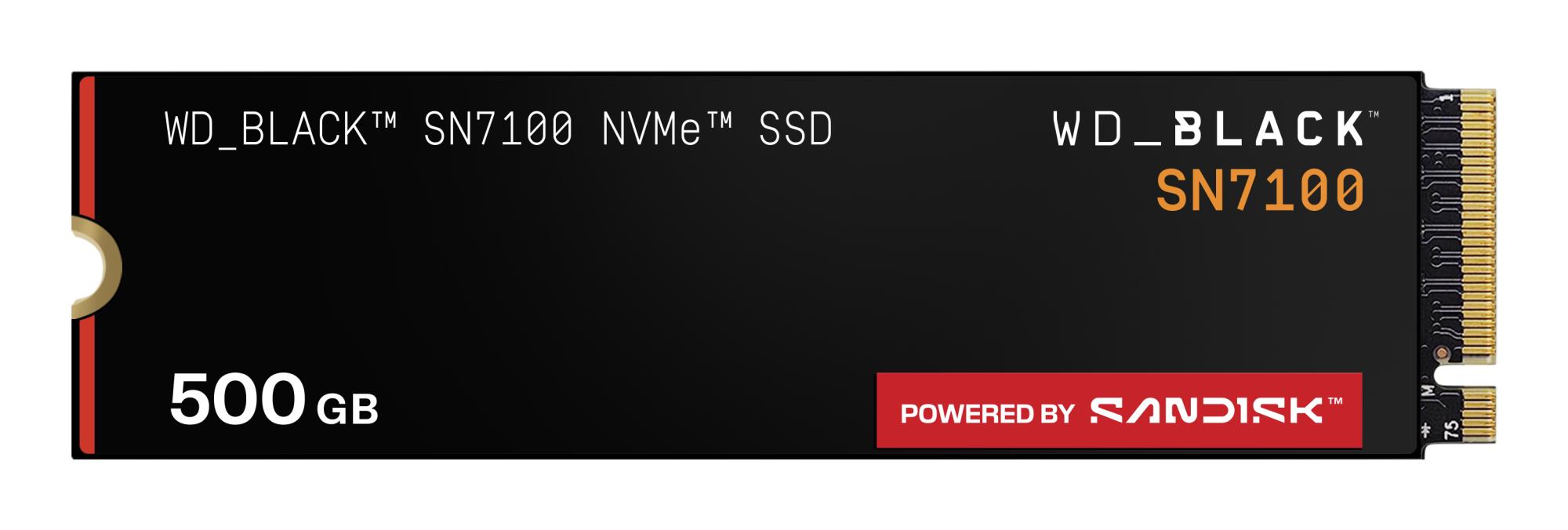 SSD|SANDISK|Read speed 6800 MB/s|Write speed 5800 MB/s|NVMe Yes|PCI Express 4.0|M.2|500 GB|POWERED BY SANDISK|Black SN7100|WDS500G4X0E