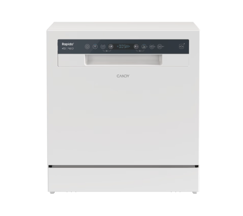 Candy Dishwasher - CP 8F9FFW - Free-standing - Width 55 cm - Number of place settings 8 - Number of programs 8 - Energy efficiency class F - Display - White