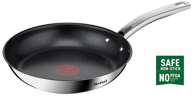 TEFAL - Frying Pan - B8170444 Intuition - Frying - Diameter 24 cm - Suitable for induction hob - Fixed handle - Black