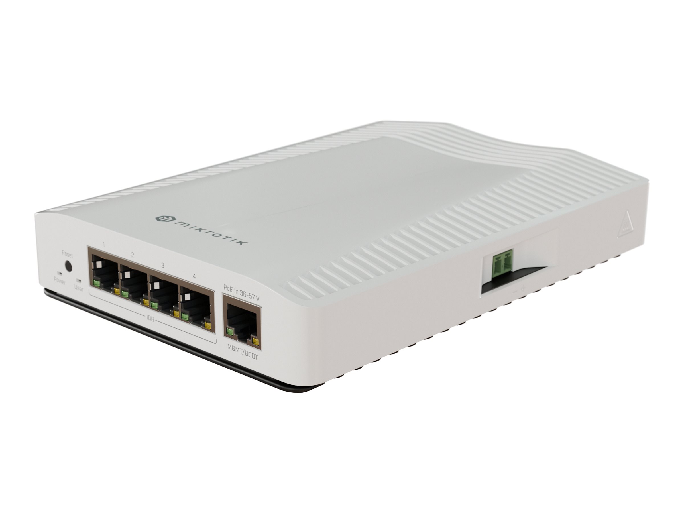 MikroTik Ethernet switch - CRS304-4XG-IN - Ethernet switch - Desktop, DIN rail mountable - 10 Gbps (RJ-45) ports quantity 4