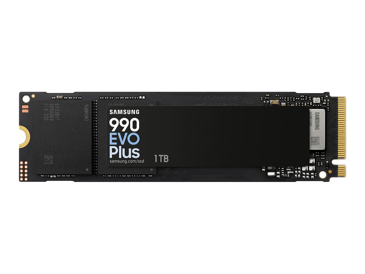 Samsung SSD - 990 EVO Plus - 1000 GB - SSD form factor M.2 2280 - Solid-state drive interface NVMe - Read speed 7250 MB/s - Write speed 6300 MB/s