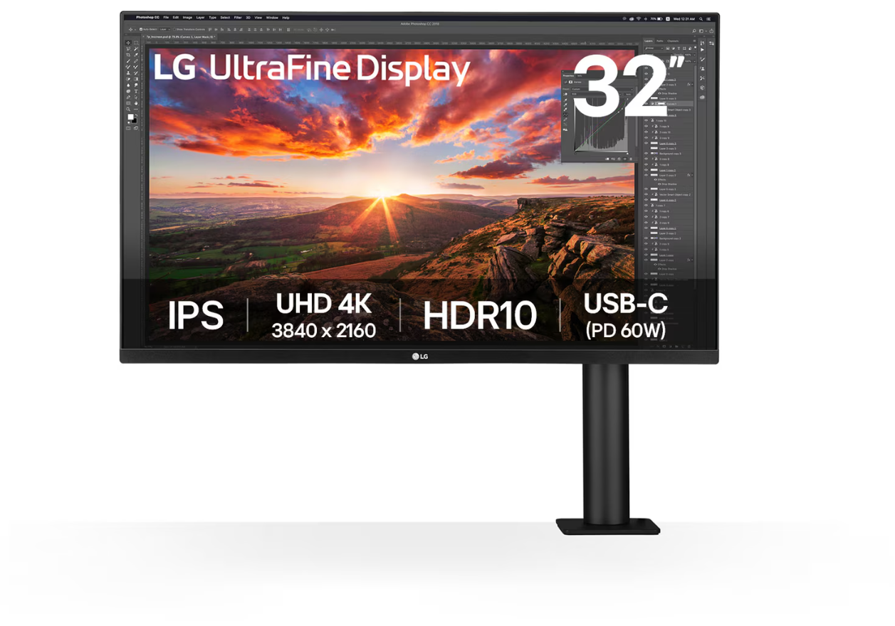LG - 32UN880K-B - 32 " - IPS - 16:9 - 60 Hz - 5 ms - 3840 x 2160 pixels - 350 cd/m² - HDMI ports quantity 2
